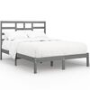 vidaXL Bed Frame without Mattress Grey Solid Wood 120x190 cm Small Double