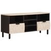 vidaXL TV Cabinet White Wash Finish 100 x 33 x 46 cm Solid Mango Wood
