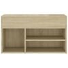 vidaXL Shoe Bench Sonoma Oak 80x30x45 cm Engineered Wood
