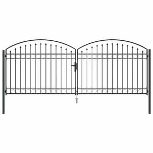 vidaXL Fence Gate with Lock Grey 401 x 200 cm Steel