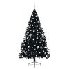 vidaXL Artificial Pre-lit Christmas Tree Black 210 cm PVC