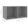 vidaXL 3 Piece TV Cabinet Set Concrete Grey Engineered Wood