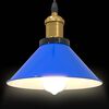 vidaXL Pendant Lamp Height Adjustable E27 Gloss Dark Blue Ø 22 cm Metal