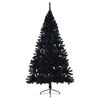 vidaXL Artificial Pre-lit Christmas Tree Black 210 cm PVC