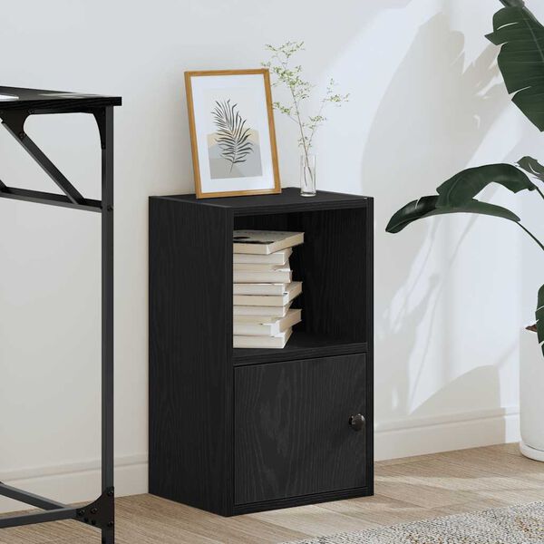 vidaXL Bookcase Black Oak 31x24x52 cm Engineered Wood