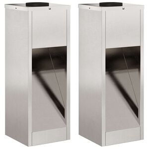 vidaXL Solar Led Pathway Light 2 pcs Silver Stainless Steel