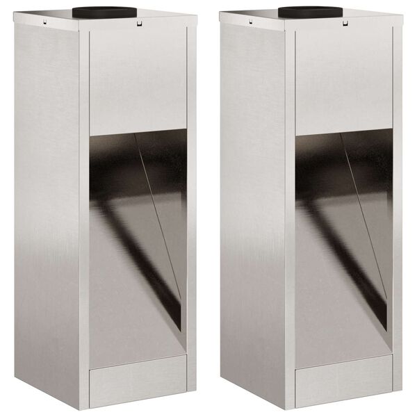 vidaXL Solar Led Pathway Light 2 pcs Silver Stainless Steel