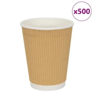 vidaXL Paper Coffee Cups 500 pcs 12oz 300ml Brown