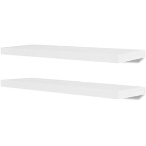 vidaXL Wall Shelf | Set of 2 | White | MDF with a matte finish