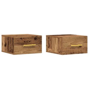 vidaXL Bedside Cabinet 2 pcs Old Wood 35 x 35 x 20 cm Engineered Wood