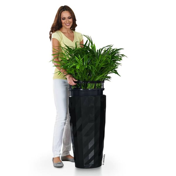 LECHUZA Planter DIAMANTE Premium ALL-IN-ONE Diameter 40 cm Matte Black