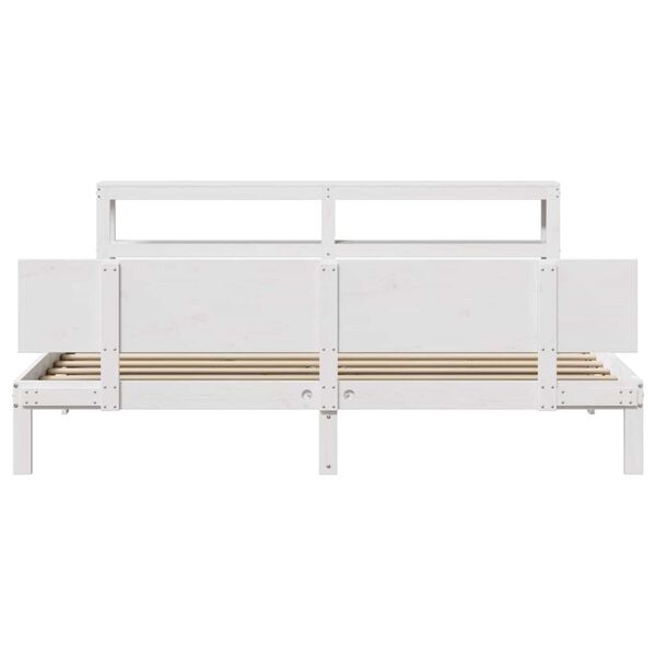 vidaXL Bed Frame with Headboard without Mattress White 180x200 cm Super King