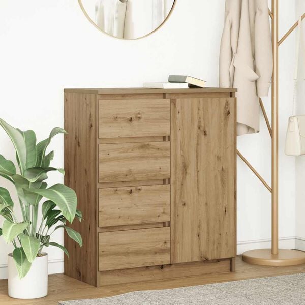 vidaXL Sideboard with Drawers Artisan Oak 71x35x84 cm Engineered Wood