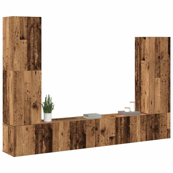 vidaXL 4 Piece TV Cabinet Set Wall-mounted Old Wood Engineered Wood