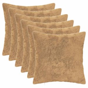 vidaXL Cushion Cover 6 pcs HEERLEN Taupe 30 x 30 cm Faux Rabbit Fur