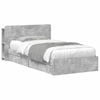 vidaXL Bed Frame with Storage with Drawer Concrete Grey 100 x 200 cm