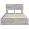 vidaXL Storage Bed Grey Sonoma 135 x 190 cm Engineered Wood
