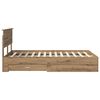 vidaXL Bed Frame with Drawer Artisan Oak 120 x 190 cm Engineered Wood