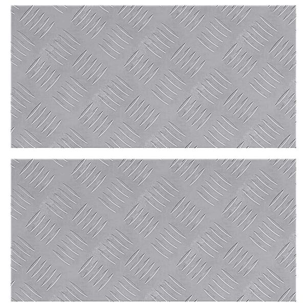 vidaXL Stair Tread Rectangular 2 pcs Silver 50 x 25 cm Aluminium