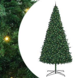 vidaXL Christmas Tree with Decorative String Lights Green 400 cm PVC