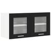 vidaXL Hanging Cabinet Black Oak and White 80 x 31 x 40 cm