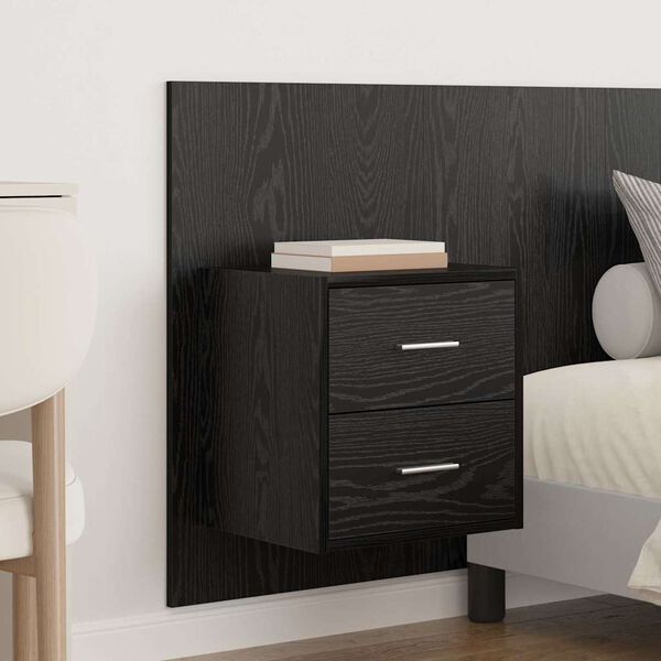 vidaXL Headboard with Cabinet 3 pcs Black Oak Engineered Wood