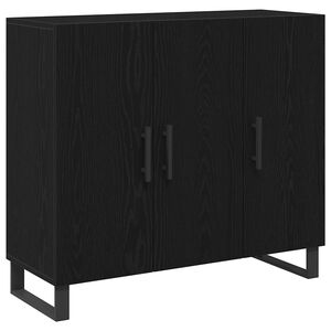 vidaXL Sideboard Black Oak 90 x 34 x 80 cm Engineered Wood
