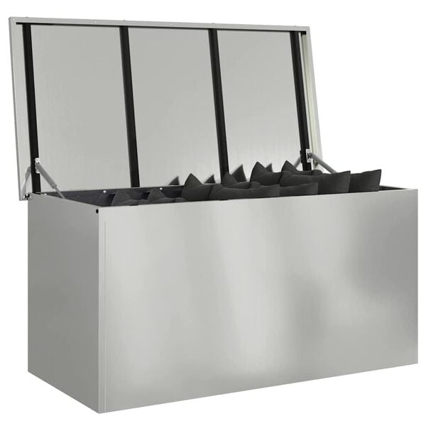 vidaXL Outdoor Storage Box Silver 100 x 50.5 x 50 cm Steel