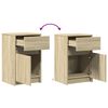 vidaXL Bedside Cabinets with LED Lights 2 pcs Sonoma Oak Engineered Wood