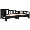 vidaXL Pull-out Day Bed without Mattress Black 2x(90x200) cm