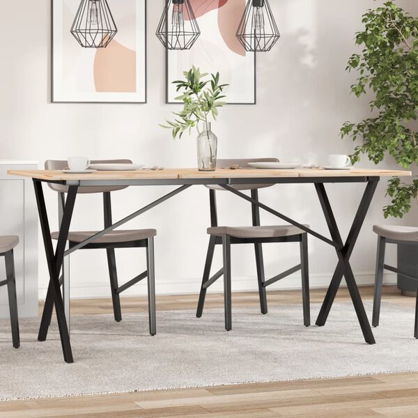 vidaXL Dining Table Legs X-Frame 140x60x73 cm Steel