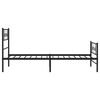 vidaXL Metal Bed Frame without Mattress with Footboard Black 90x190cm