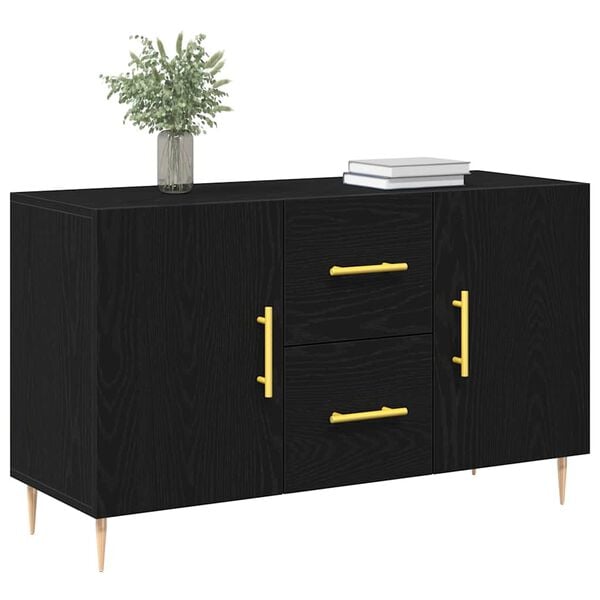 vidaXL Sideboard Black Oak 100 x 36 x 60 cm Engineered Wood