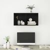 vidaXL Wall-mounted TV Cabinet High Gloss Black 37x37x72 cm Engineered Wood