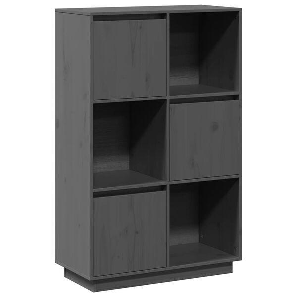 vidaXL Highboard Grey 74x35x117 cm Solid Wood Pine