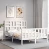 vidaXL Bed Frame without Mattress White Small Double Solid Wood Pine