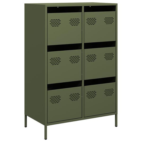 vidaXL Highboard Olive Green 68x39x101.5 cm Steel