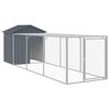 vidaXL Chicken Cage with Run Anthracite 117x405x123 cm Galvanised Steel