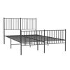 vidaXL Metal Bed Frame without Mattress with Footboard Black 140x200cm