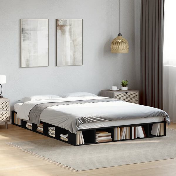 vidaXL Bed Frame without Mattress Black 160x200 cm