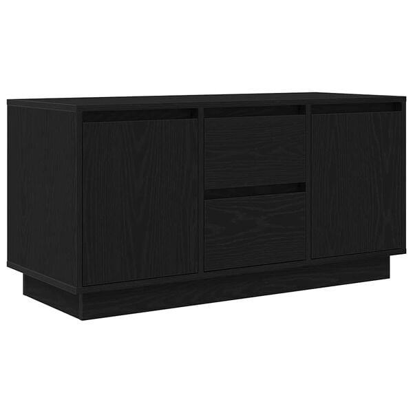 vidaXL TV Cabinet with LED Lights Black Oak 100x41x50 cm