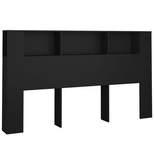 vidaXL Headboard Cabinet Black 180x18.5x104.5 cm