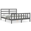 vidaXL Bed Frame without Mattress Grey 160x200 cm Solid Wood Pine
