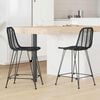 vidaXL Bar Chair 2 pcs Black 44.5 x 54.5 x 97.5 cm Rattan and Iron