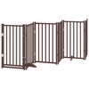 vidaXL Dog Gate with Door Foldable 12 Panels Brown 600 cm Poplar Wood