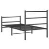 vidaXL Metal Bed Frame without Mattress with Footboard&nbsp;Black 90x200cm