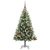 vidaXL Artificial Hinged Christmas Tree with Flocked Snow 150 cm