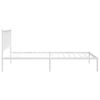 vidaXL Metal Bed Frame without Mattress with Headboard White 100x200cm