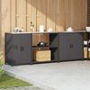 vidaXL Kitchen Storage Set with Shelf Other 3 pcs Black Steel