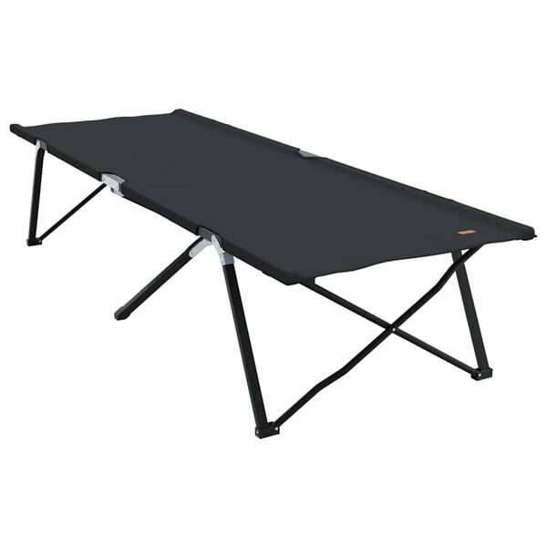 vidaXL Folding Camping Bed Manual Black 206 x 76 x 74 cm Oxford fabric
